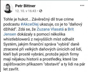 Bittner, Petr - Tohle je hukot... In Facebook, 12. 10. 2021 (status).