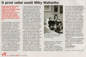 Blažejovská, Alena - O první cestě Miky Waltariho. Týdeník Rozhlas 2019-35, s. 10