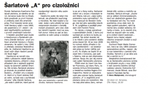 Blažejovská, Alena - Šarlatové A pro cizoložnici. In Týdeník Rozhlas, červenec 2016