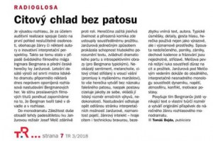 Bojda, Tomáš - Radioglosa. Citový chlad bez patosu. In Týdeník Rozhlas 3-2018, s. 7