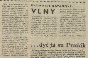 Eva Marie Kavanová - Vlny. In Rozhlas 5-1981 (19. 1. 1981), s. 4 (článek).