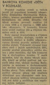Havel, Miloslav - Bahrova komedie Děti v rozhlase. In Venkov 232-1941 (2. 10. 1941), s. 2 (recenze) 01