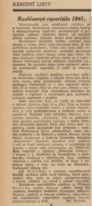 Havel, Miloš - Rozhlasové reportáže. In Národní listy, 8. 5. 1941 (článek).
