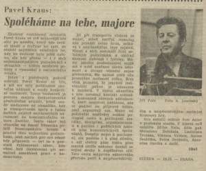 Hu - Spoléháme na tebe, majore. In Rozhlas 11-1980 (3. 3. 1980), s. 4 (článek)