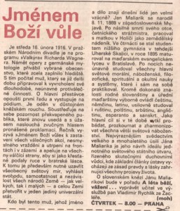 Jménem Boží vůle (A léta běží... Vladimír Rychlík) In TR 1991-07