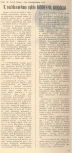 K rozhlasovému cyklu Moderná biologia