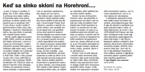Magdoň, Libor - Lenartová, Eva - Keď sa slnko skloní na Horehroní... In Týdeník Rozhlas 2018 (článek).
