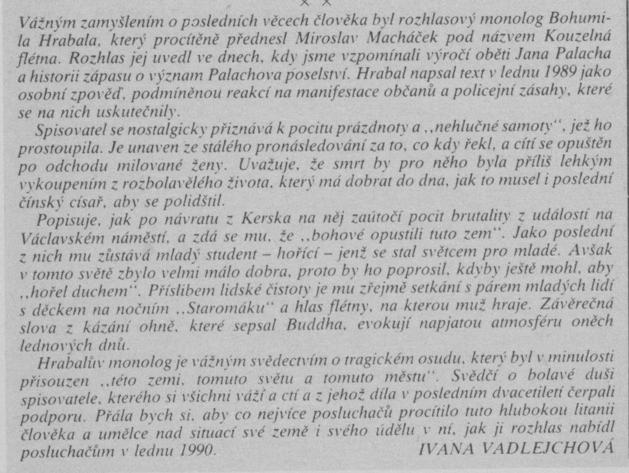 O smrti - nevážně a vážně 2 (Scéna 3-1990)