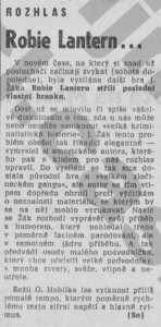 Ochová, Sheila - Robbie Lantern. (Rudé právo 15. 2. 1968)