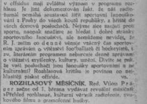 Rozhlas. Muži v offsidu. In Národní osvobození, 11. 2. 1932, s. 5 (recenze) 02
