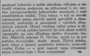 Rozhlas. Padesát let v kabaretu. In Národní osvobození, 9. 2. 1932, s. 6 (zpráva)2