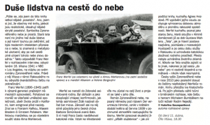 Szczepaniková, Kateřina - Duše lidstva na cestě do nebe. In Týdeník Rozhlas 2017.