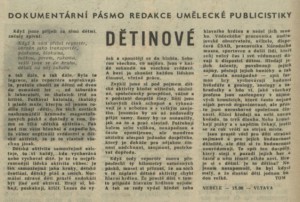 TOM - Dětinové. In Rozhlas 36-1977 (22. 8. 1977), s. 4 (článek)