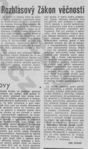 Tomáš, Jiří - Rozhlasový Zákon věčnosti. In Rudé právo, 7. 3. 1986, s. 5 (recenze).
