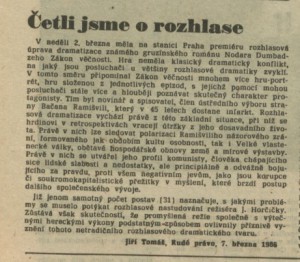 Tomáš, Jiří - Četli jsme o rozhlase. In Týdeník Rozhlas 13-1986 (17. 3. 1986), s. 2 (recenze)