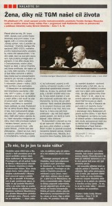 Toušková, Martina - Žena, díky níž TGM našel cíl života. In Týdeník Rozhlas 10-2020