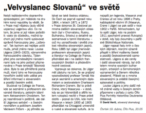 Velvyslanec Slovanů ve světě. In Týdeník Rozhlas 2018 (článek).