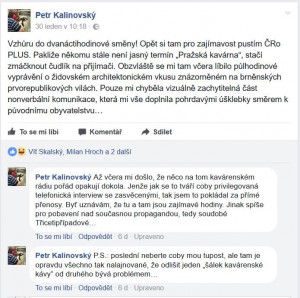 Vzhůru do dvanáctihodinové směny! In Facebook, 30. 1. 2018 (komentář).