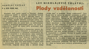 anonym - Plody vzdělanosti. In Čs. rozhlas a televize 33-1962 (7. 8. 1962), s. 1 (článek)