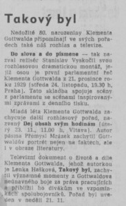 anonym - Takový byl. In Rudé právo, 22. 11. 1976, s. 5 (anotace).