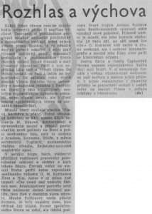 -da- Rozhlas a výchova. In Rudé právo, 20. 1. 1976, s. 5 (recenze).