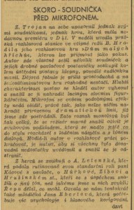 davi - Skoro-soudnička před mikrofonem. In Venkov, 27. 11. 1940 (recenze).