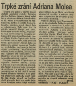 hec - Trpké zrání Adriana Molea. In Rozhlas 34-1989 (7. 8. 1989), s. 4 (článek)