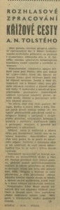 jh - Rozhlasové zpracování Křížové cesty. In Rozhlas 49-1974 (25. 11. 1974), s. 4