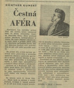 jv - Čestná aféra. In Rozhlas 27-1975 (23. 6. 1975), s. 4 (článek).