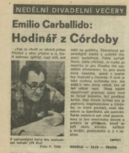 peky - Hodinář z Córdoby. In Rozhlas 20-1988 (2. 5. 1988), s. 4 (článek)