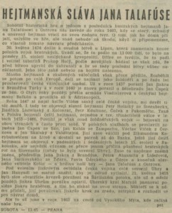 pet - Hejtmanská sláva Jana Talafúse. In Rozhlas 18-1978 (17. 4. 1978), s. 14 (článek)