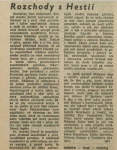 sl - Rozchody s Hestií. In Rozhlas 21-1986 (12. 5. 1986), s. 4 (článek)