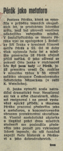 tom (= Tomáš, Jiří) - Pérák jako metafora. In Tvorba 12-1989 (22. 3. 1989), s. 20 (recenze).