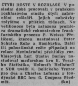 Čtyři hosté v rozhlase.