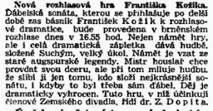 Ďábelská sonáta. In Lidové noviny, 19. 12. 1940 (645)