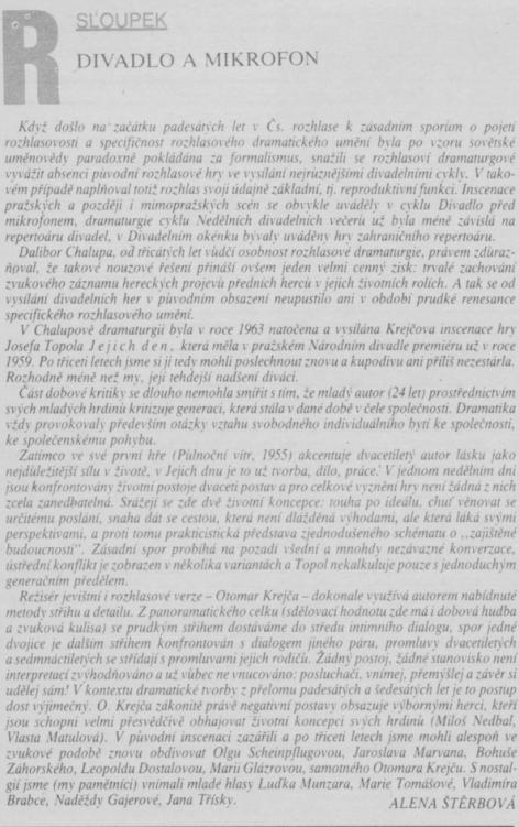 Štěrbová, Alena - Divadlo a mikrofon - Scéna 11-1990